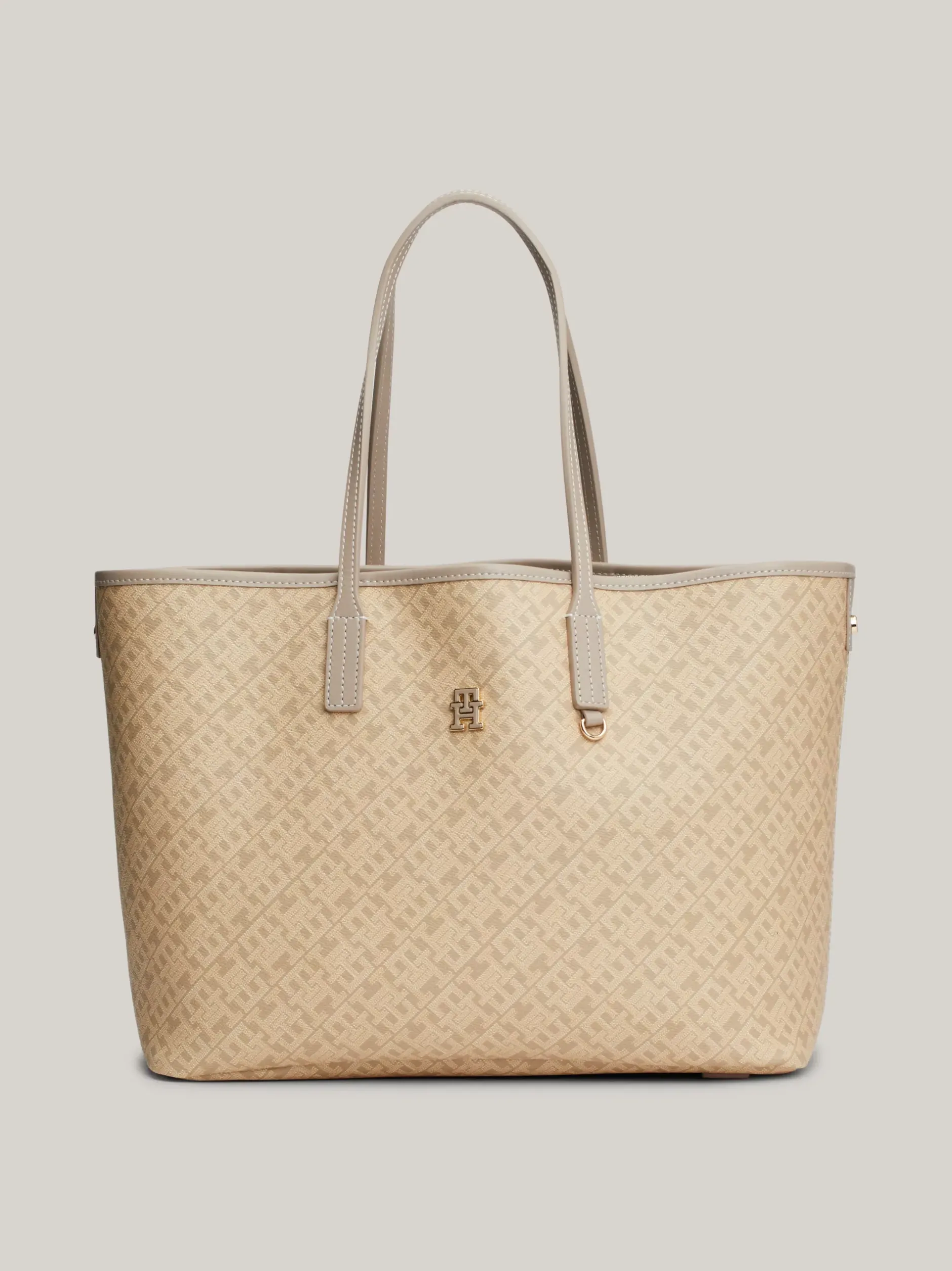 Torebki Tote*Tommy Hilfiger Torba TH Monoplay Z Przegrodą Na Laptopa BEIGE
