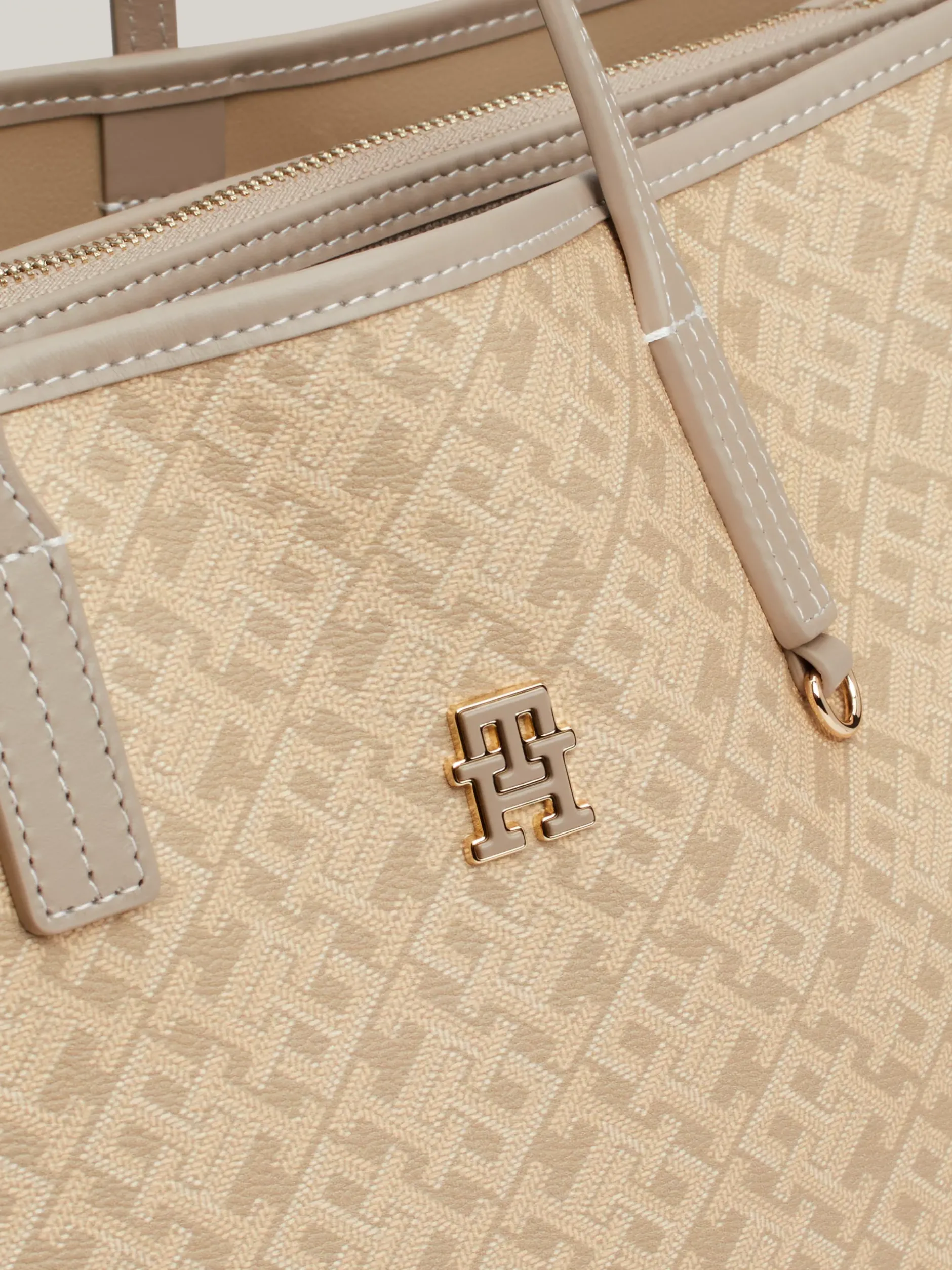 Torebki Tote*Tommy Hilfiger Torba TH Monoplay Z Przegrodą Na Laptopa BEIGE