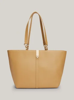 Torebki Tote*Tommy Hilfiger Torba Typu Tote Heritage Z łańcuszkiem CLASSIC KHAKI