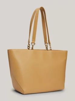 Torebki Tote*Tommy Hilfiger Torba Typu Tote Heritage Z łańcuszkiem CLASSIC KHAKI