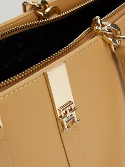 Torebki Tote*Tommy Hilfiger Torba Typu Tote Heritage Z łańcuszkiem CLASSIC KHAKI