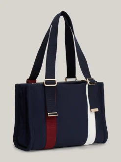 Torebki Tote*Tommy Hilfiger Torba Typu Tote TH Monogram Z Blokami Kolorów SPACE BLUE