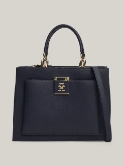 Torebki Tote*Tommy Hilfiger Torba Typu Tote Z Blokami Kolorów TH Monogram SPACE BLUE