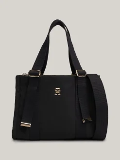 Torebki Tote*Tommy Hilfiger Torba Typu Tote Z Monogramem TH BLACK