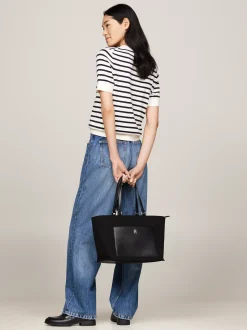 Torebki Tote*Tommy Hilfiger Torba Typu Tote Z Paskiem BLACK