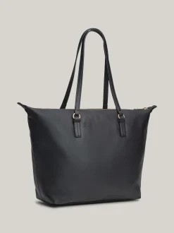 Torebki Tote*Tommy Hilfiger Torba Typu Tote Z Plakietką Z Monogramem TH BLACK