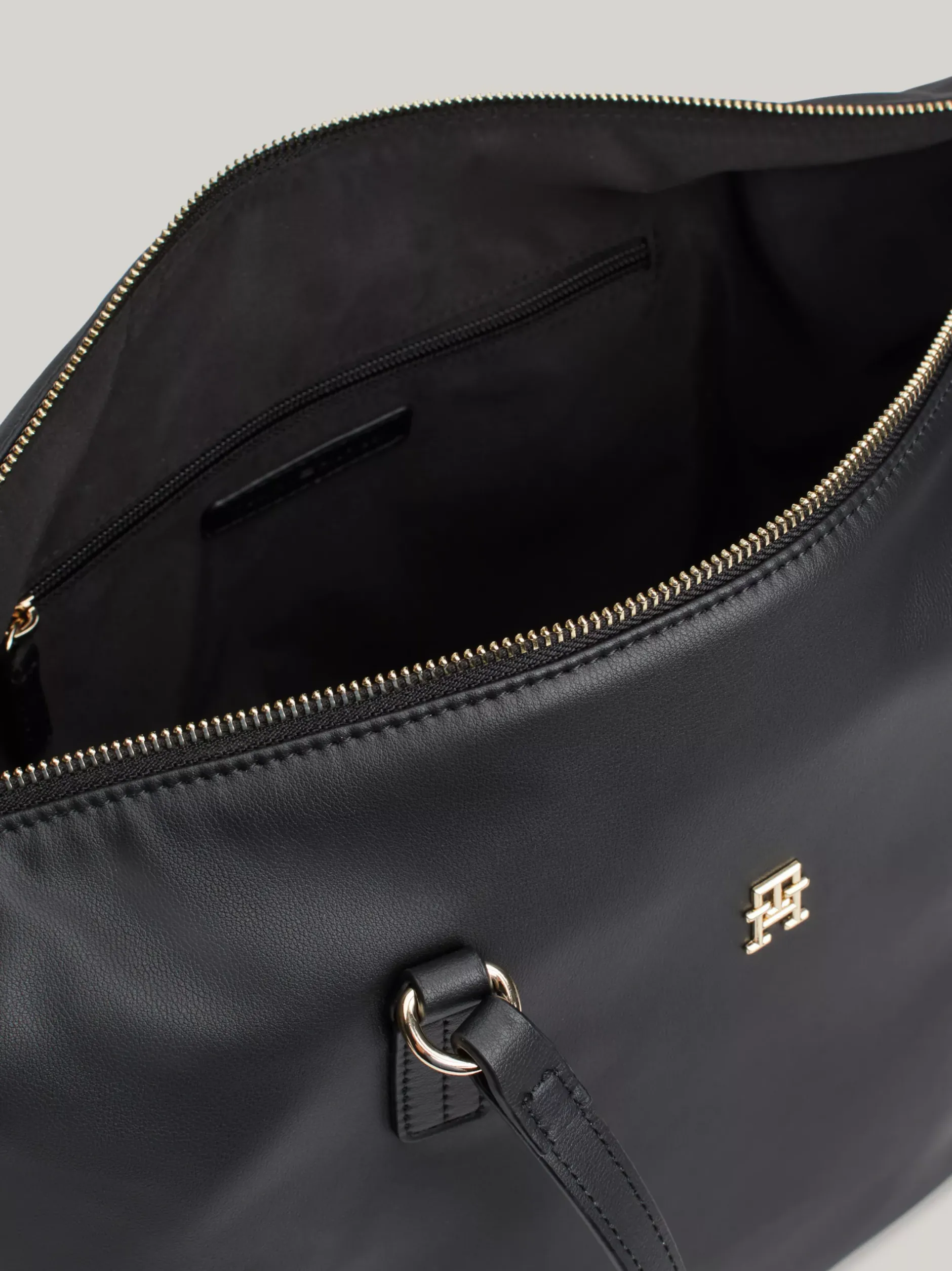 Torebki Tote*Tommy Hilfiger Torba Typu Tote Z Plakietką Z Monogramem TH BLACK