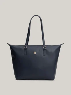 Torebki Tote*Tommy Hilfiger Torba Typu Tote Z Plakietką Z Monogramem TH SPACE BLUE