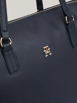 Torebki Tote*Tommy Hilfiger Torba Typu Tote Z Plakietką Z Monogramem TH SPACE BLUE
