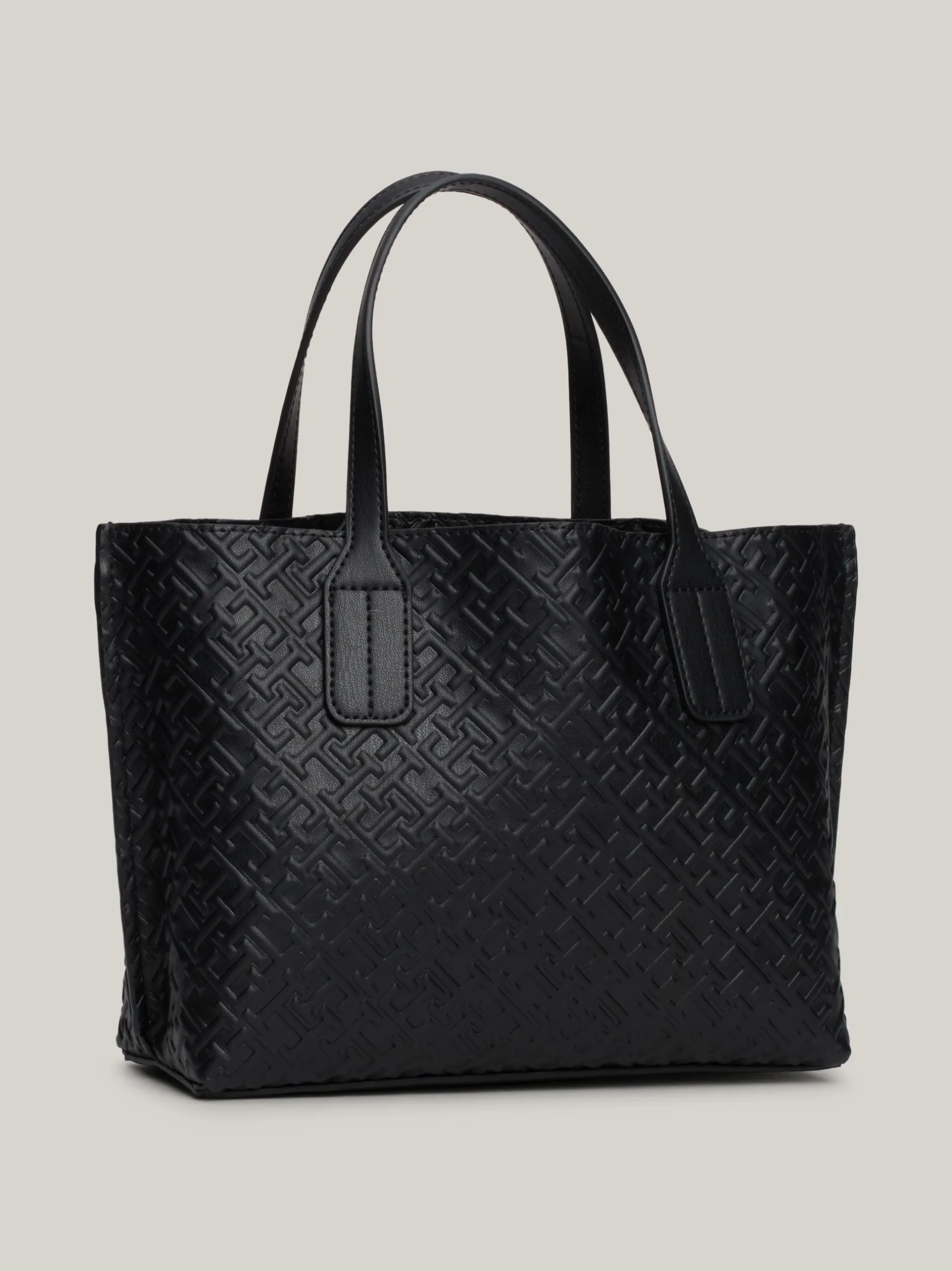 Torebki Tote*Tommy Hilfiger Torba Typu Tote Z Wytłoczonym Monogramem TH BLACK
