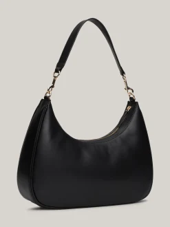 Torby Na Ramię*Tommy Hilfiger Torebka Hobo Z Monogramem TH BLACK