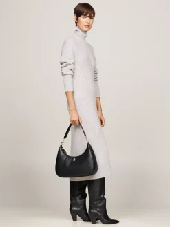 Torby Na Ramię*Tommy Hilfiger Torebka Hobo Z Monogramem TH BLACK