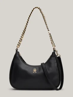 Torby Na Ramię*Tommy Hilfiger Torebka Na Grubym łańcuszku TH Monogram BLACK