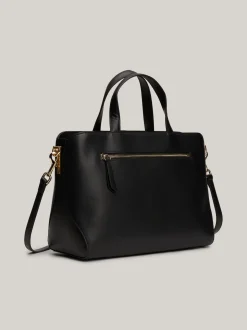 Torebki Tote*Tommy Hilfiger Torebka Na Pasku Heritage Z Plakietką BLACK