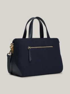 Torebki Na Pasku*Tommy Hilfiger Torebka Na Pasku Heritage Z Mieszanki Wełny SPACE BLUE