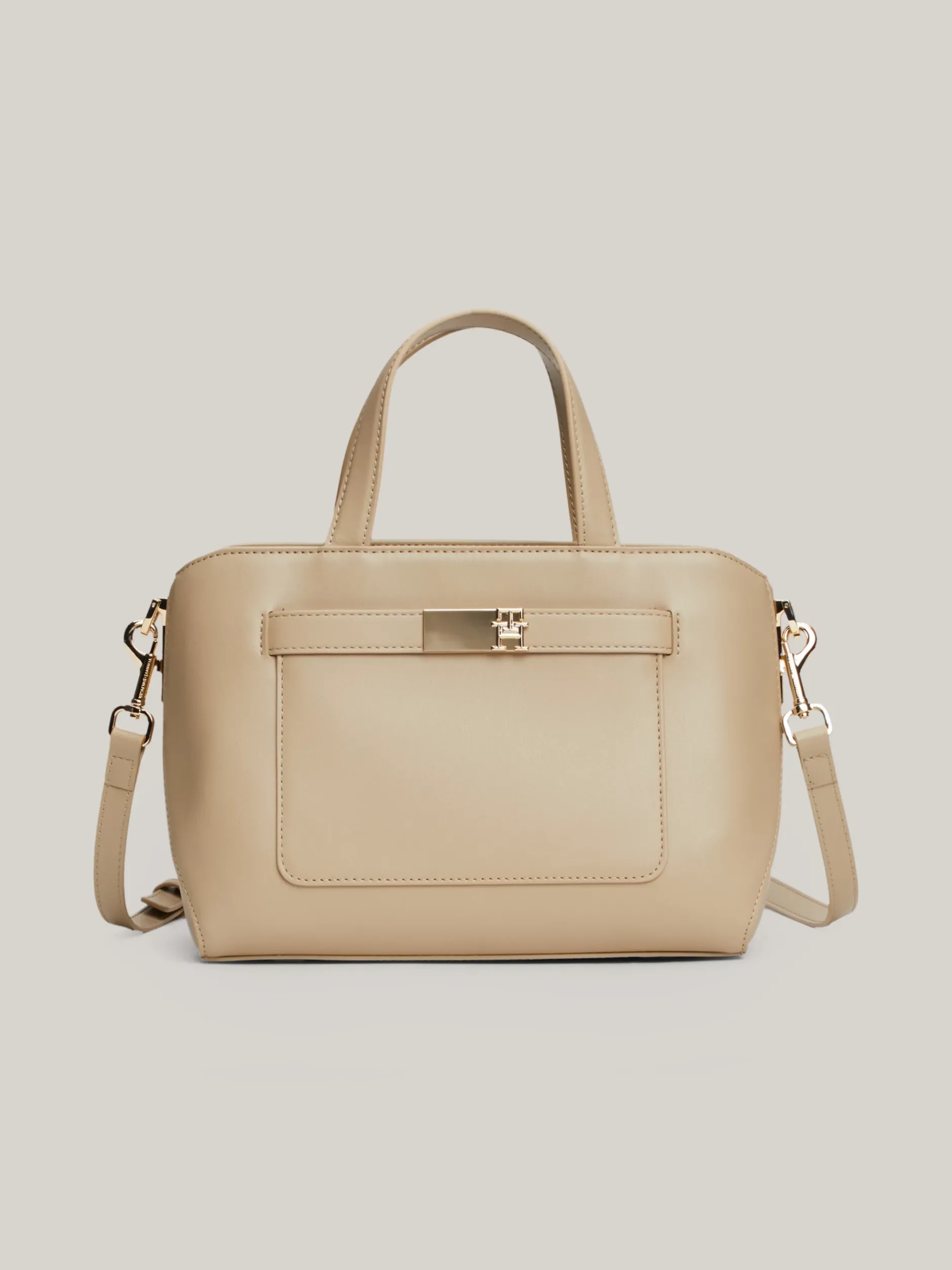 Torebki-Worki*Tommy Hilfiger Torebka Na Pasku Heritage BEIGE