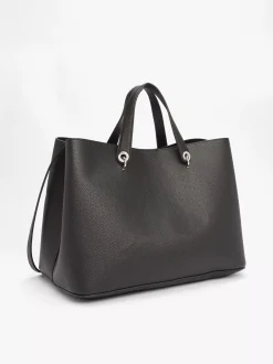 Torebki-Worki*Tommy Hilfiger Torebka Na Pasku TH Emblem BLACK
