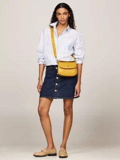 Torebki Na Pasku*Tommy Hilfiger Torebka Na Ramię Chic Z Zapięciem Na Zatrzask CITY YELLOW