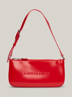 Torby Na Ramię*Tommy Hilfiger Torebka Na Ramię Essential Z Wytłoczonym Logo DEEP CRIMSON