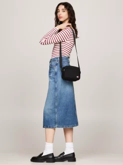 Torebki Na Pasku*Tommy Hilfiger Torebka Na Ramię Essential Z Logo BLACK