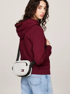 Torebki Na Pasku*Tommy Hilfiger Torebka Na Ramię Essential Z Logo ANCIENT WHITE