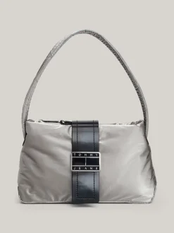 Torby Na Ramię*Tommy Hilfiger Torebka Na Ramię O Metalicznym Wykończeniu PEWTER