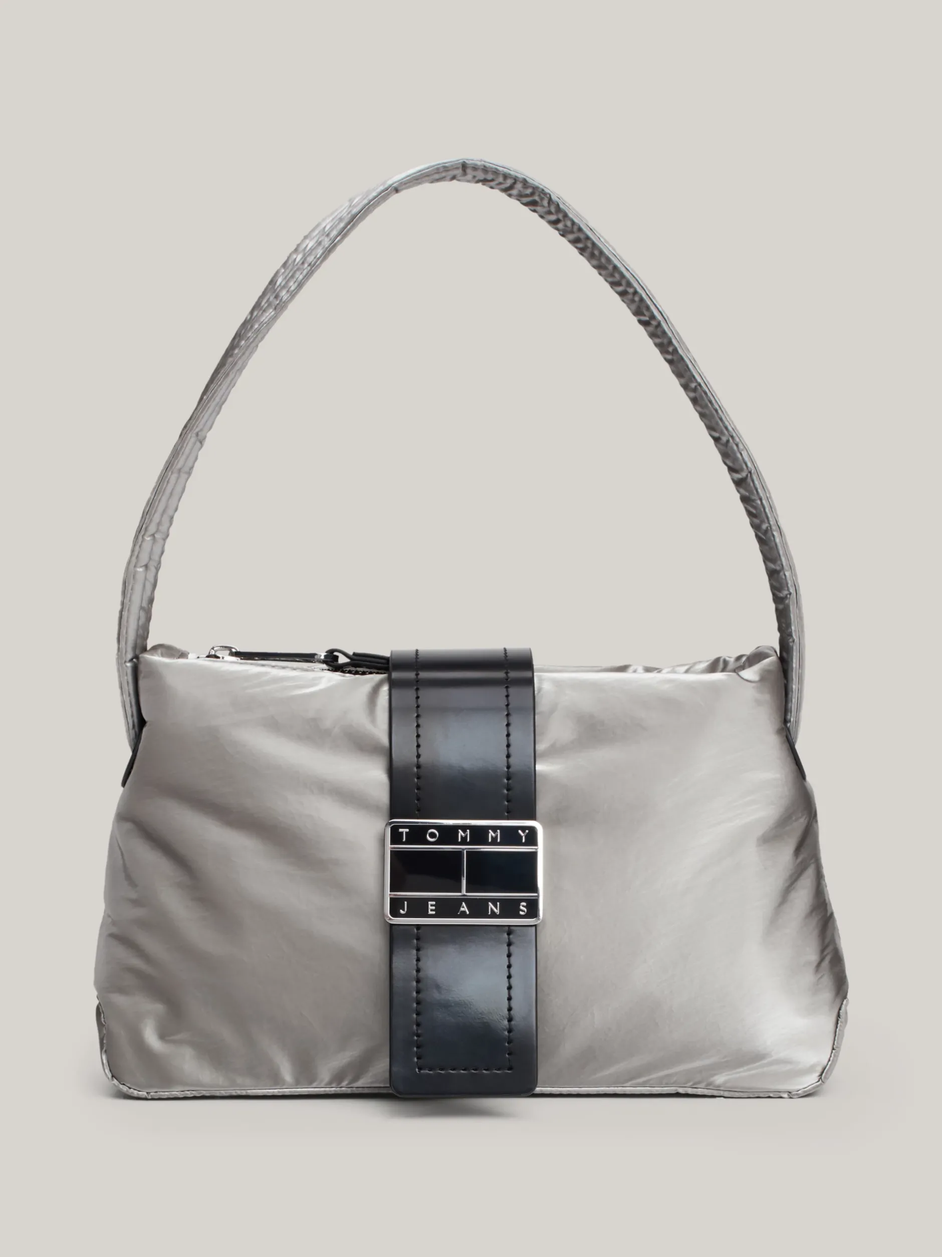 Torby Na Ramię*Tommy Hilfiger Torebka Na Ramię O Metalicznym Wykończeniu PEWTER
