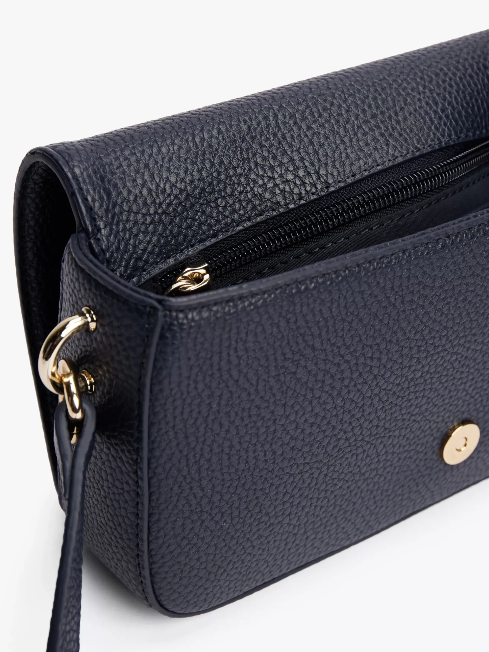 Torebki Na Pasku*Tommy Hilfiger Torebka Na Ramię TH Emblem Z Klapką SPACE BLUE