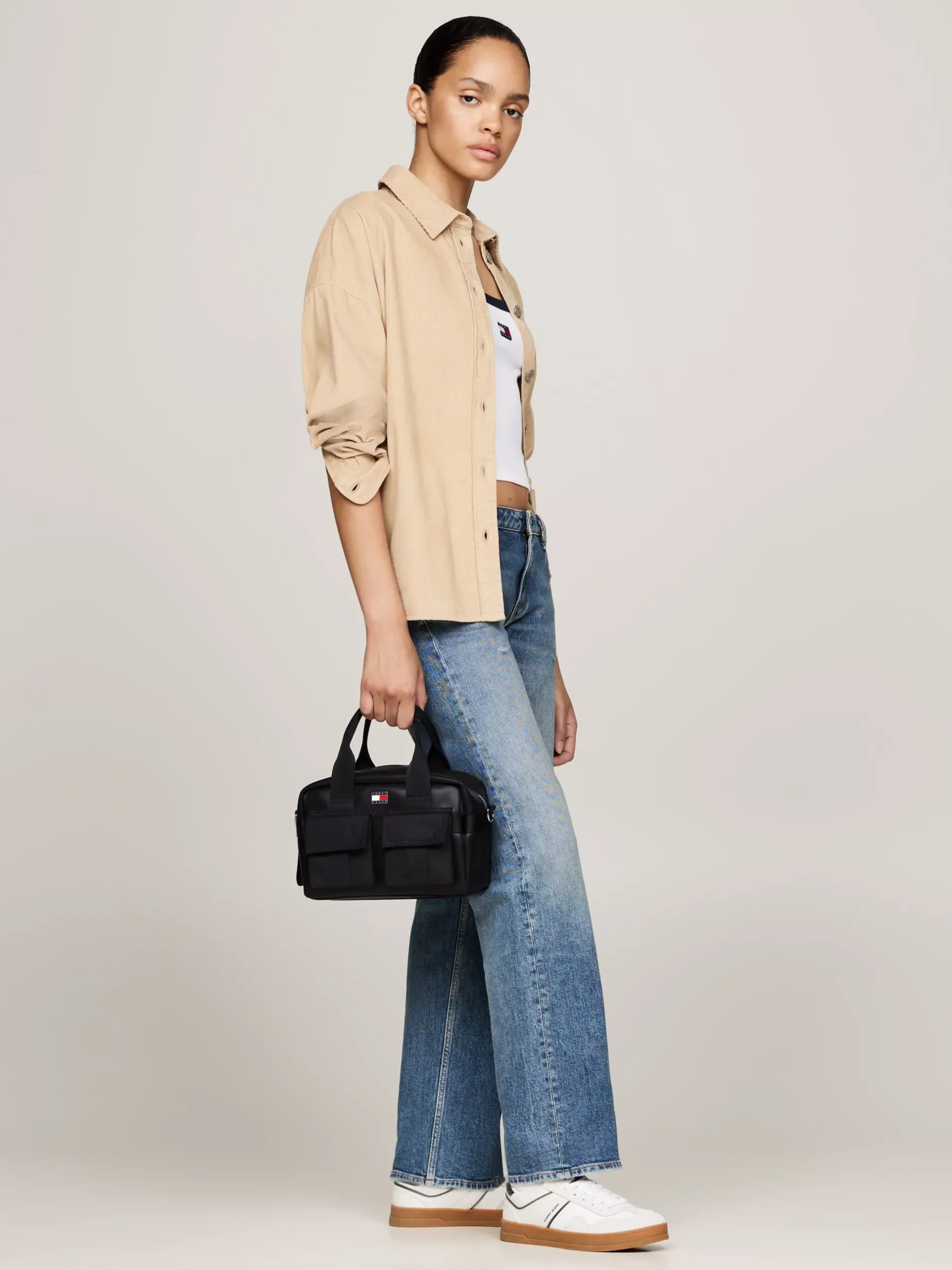 Torebki Na Pasku*Tommy Hilfiger Torebka Na Ramię W Utylitarnym Stylu BLACK
