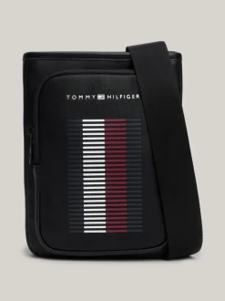 Torebki Na Pasku*Tommy Hilfiger Torebka Na Ramię Z Fakturą Piki Na Kieszonce BLACK