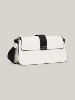 Torebki Na Pasku*Tommy Hilfiger Torebka Na Ramię Z Klapką ANCIENT WHITE
