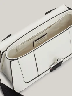 Torebki Na Pasku*Tommy Hilfiger Torebka Na Ramię Z Klapką ANCIENT WHITE