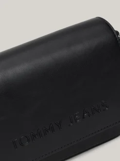 Torebki Na Pasku*Tommy Hilfiger Torebka Na Ramię Z Klapką Essential BLACK