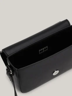 Torebki Na Pasku*Tommy Hilfiger Torebka Na Ramię Z Klapką Essential BLACK