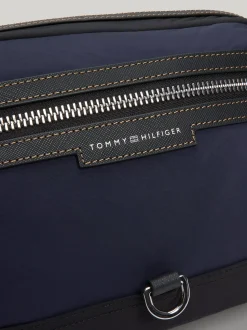 Torebki Na Pasku*Tommy Hilfiger Torebka Na Ramię Z Logo SPACE BLUE
