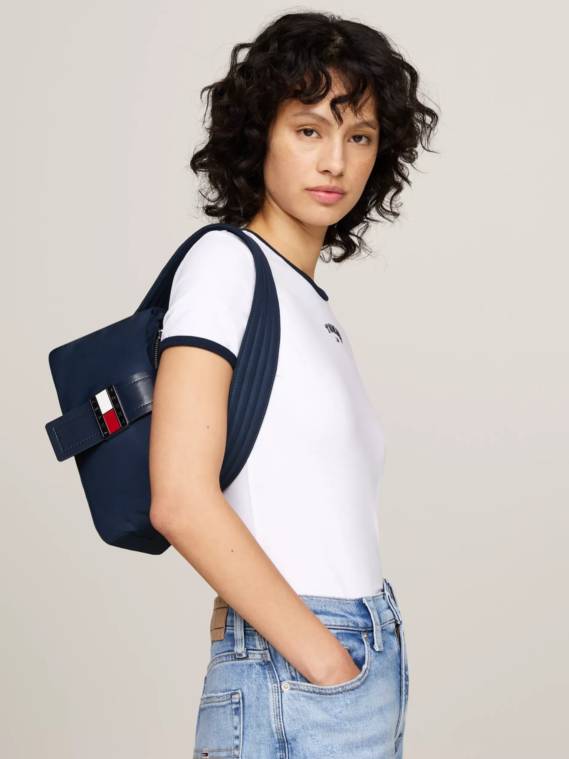 Torby Na Ramię*Tommy Hilfiger Torebka Na Ramię Z Logo DARK NIGHT NAVY
