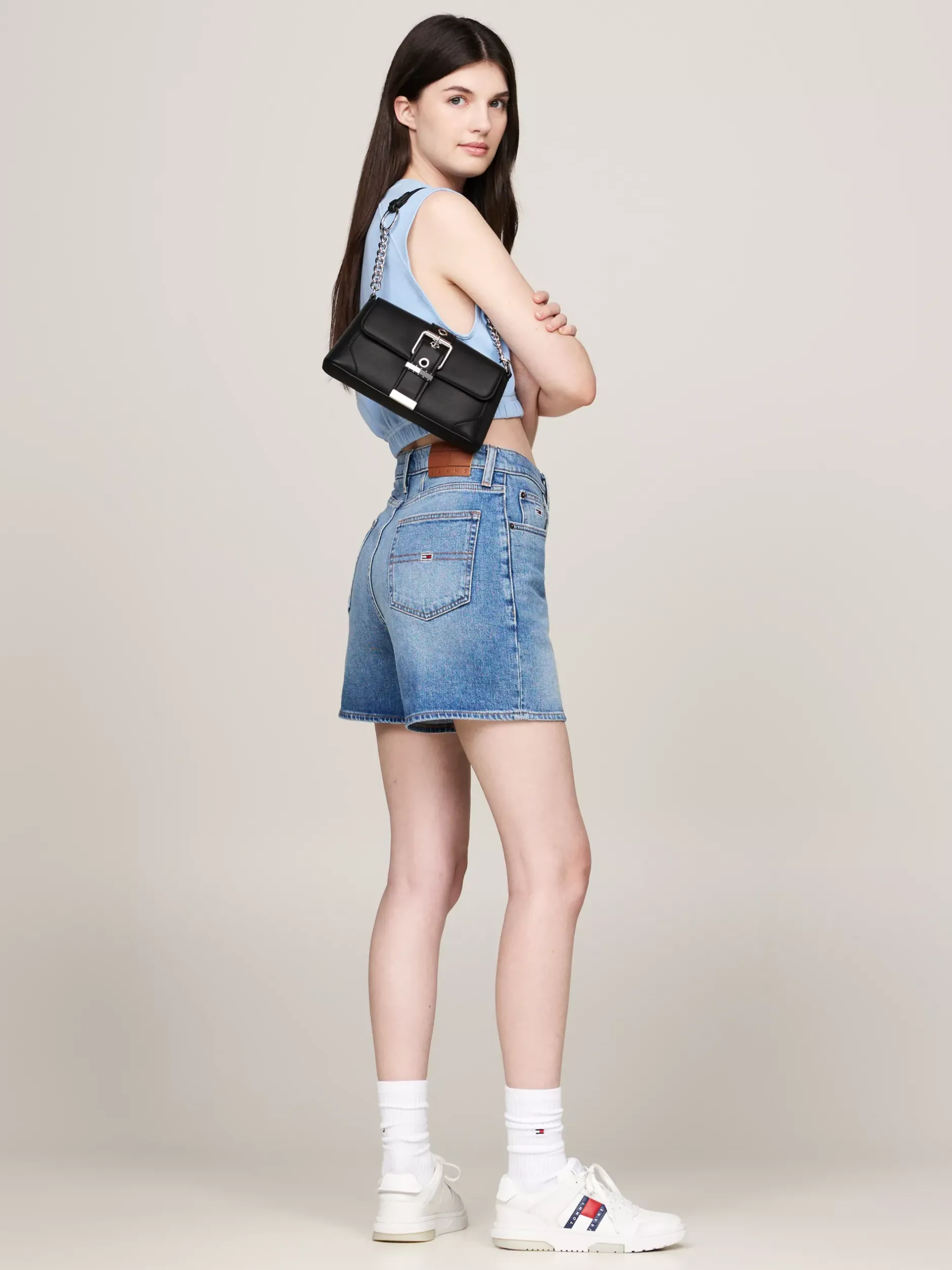 Torby Na Ramię*Tommy Hilfiger Torebka Na Ramię Z Magnetycznym Zapięciem BLACK