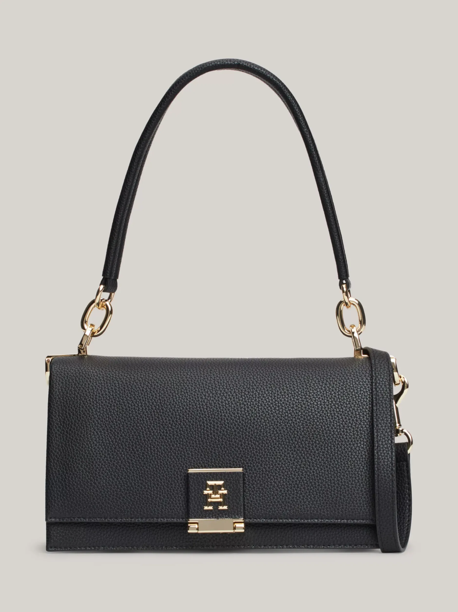 Torby Na Ramię*Tommy Hilfiger Torebka Na Ramię Z Monogramem TH BLACK