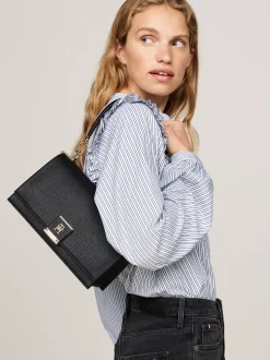 Torby Na Ramię*Tommy Hilfiger Torebka Na Ramię Z Monogramem TH BLACK