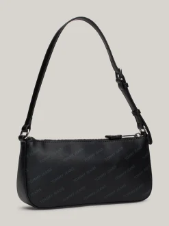 Torby Na Ramię*Tommy Hilfiger Torebka Na Ramię Z Nadrukiem Essential BLACK ALLOVER