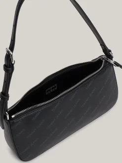 Torby Na Ramię*Tommy Hilfiger Torebka Na Ramię Z Nadrukiem Essential BLACK ALLOVER