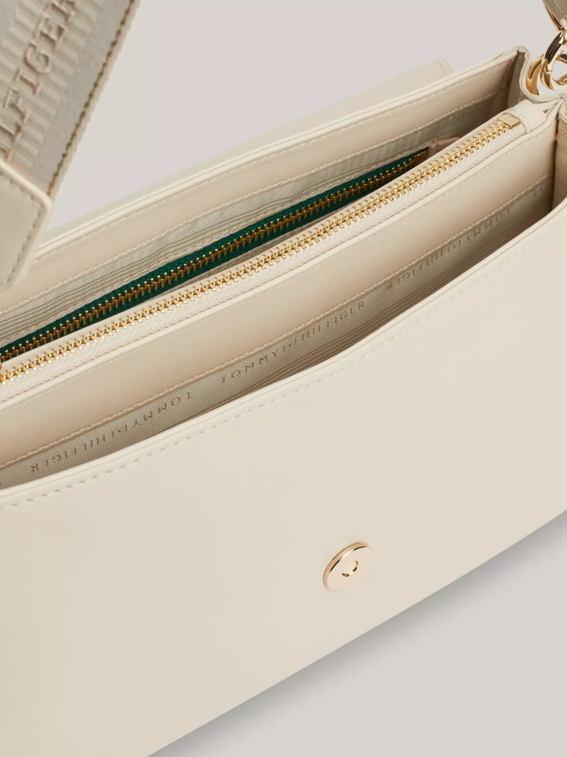 Torby Na Ramię*Tommy Hilfiger Torebka Na Ramię Z Parcianym Paskiem CLASSIC BEIGE