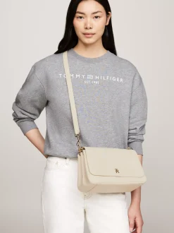 Torby Na Ramię*Tommy Hilfiger Torebka Na Ramię Z Parcianym Paskiem CLASSIC BEIGE