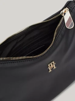 Torby Na Ramię*Tommy Hilfiger Torebka Na Ramię Z Plakietką Z Monogramem TH BLACK