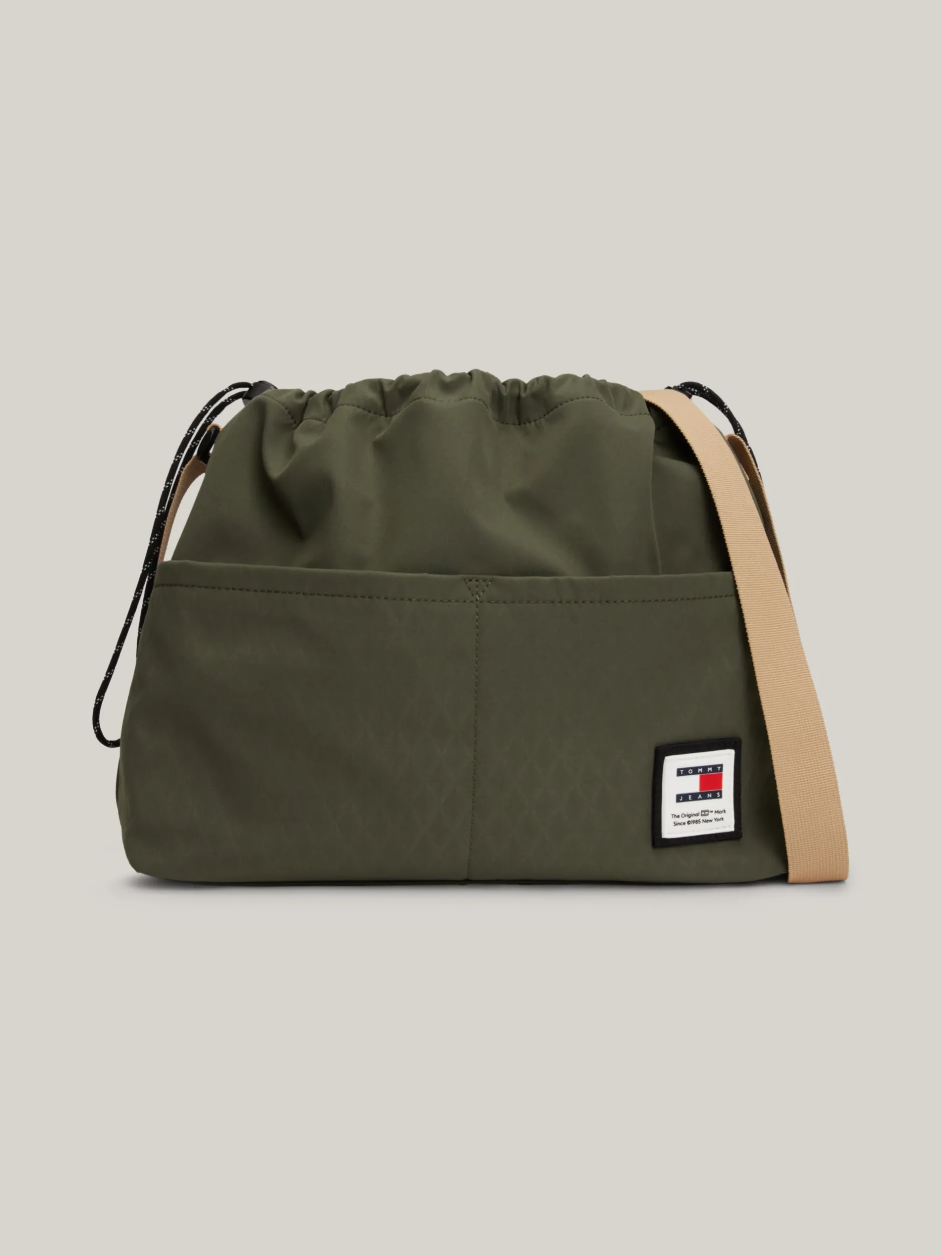 Torebki Na Pasku*Tommy Hilfiger Torebka Na Ramię Z Troczkami Ze Stoperem PEWTER GREEN