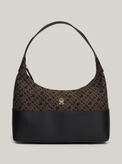 Torby Na Ramię*Tommy Hilfiger Torebka TH Jaquard Z Monogramem BLACK