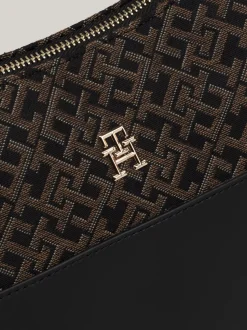 Torby Na Ramię*Tommy Hilfiger Torebka TH Jaquard Z Monogramem BLACK