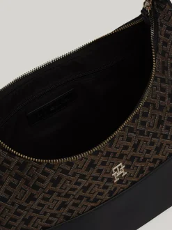 Torby Na Ramię*Tommy Hilfiger Torebka TH Jaquard Z Monogramem BLACK