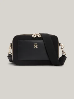 Torebki Na Pasku*Tommy Hilfiger Torebka Z Dwukierunkowym Zamkiem TH Monogram BLACK
