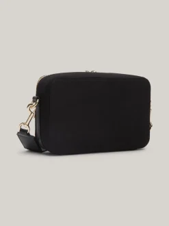 Torebki Na Pasku*Tommy Hilfiger Torebka Z Dwukierunkowym Zamkiem TH Monogram BLACK